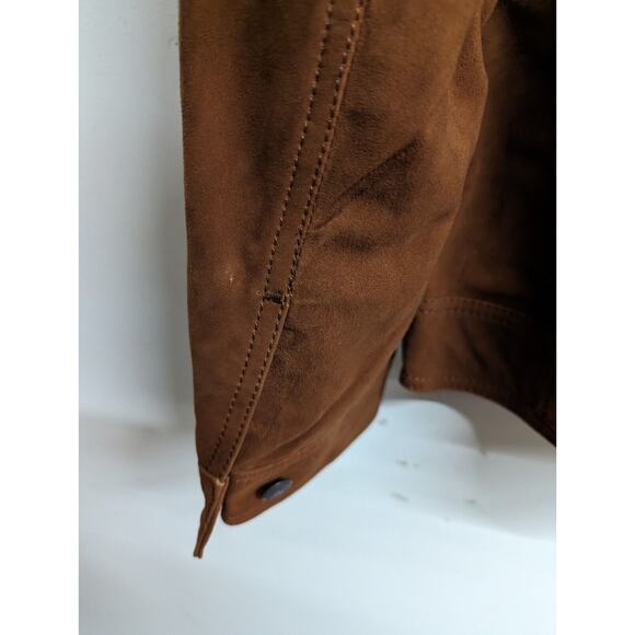 Gilded Age Mens Wild Suede Leather Jacket Old Camel Brown Suede Size XL - Picture 7 of 8